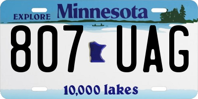 MN license plate 807UAG