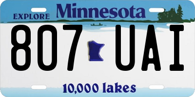 MN license plate 807UAI