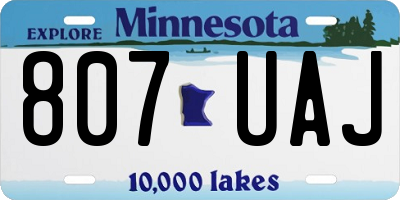 MN license plate 807UAJ