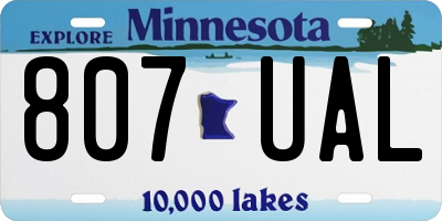 MN license plate 807UAL