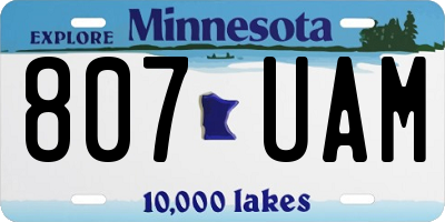 MN license plate 807UAM