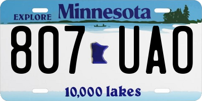 MN license plate 807UAO