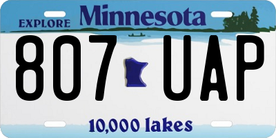 MN license plate 807UAP
