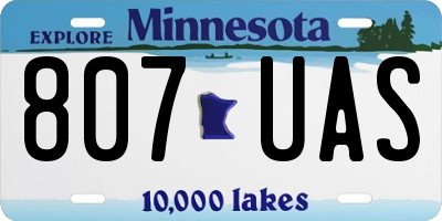 MN license plate 807UAS