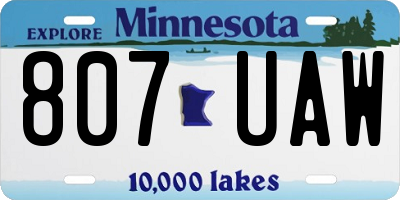 MN license plate 807UAW