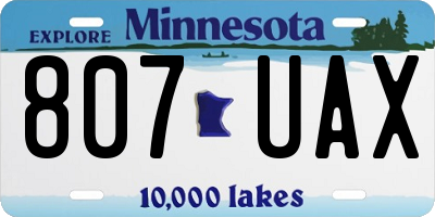 MN license plate 807UAX