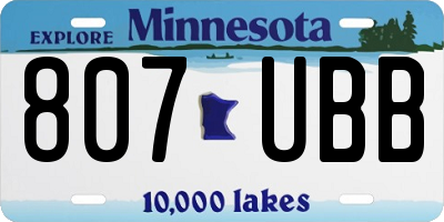 MN license plate 807UBB