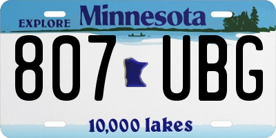 MN license plate 807UBG