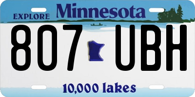 MN license plate 807UBH