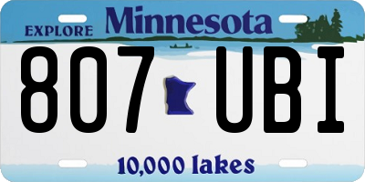 MN license plate 807UBI