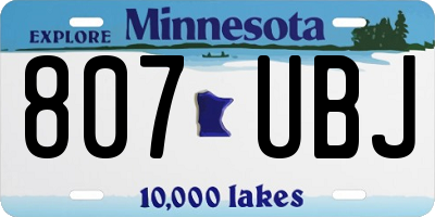 MN license plate 807UBJ