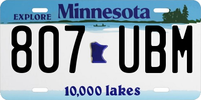 MN license plate 807UBM