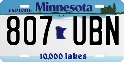MN license plate 807UBN