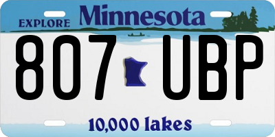 MN license plate 807UBP