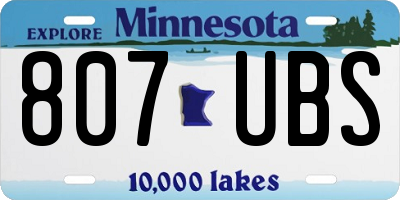 MN license plate 807UBS
