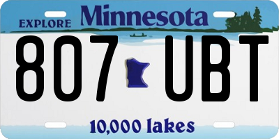 MN license plate 807UBT