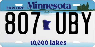 MN license plate 807UBY