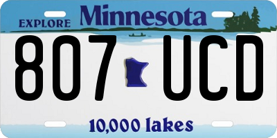 MN license plate 807UCD