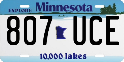 MN license plate 807UCE