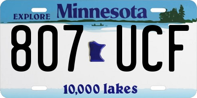 MN license plate 807UCF