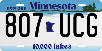 MN license plate 807UCG