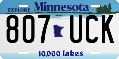 MN license plate 807UCK