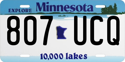 MN license plate 807UCQ