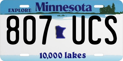 MN license plate 807UCS