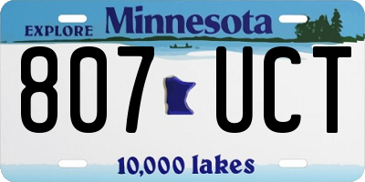 MN license plate 807UCT