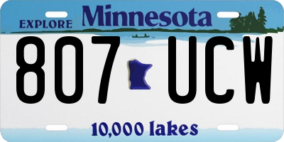 MN license plate 807UCW