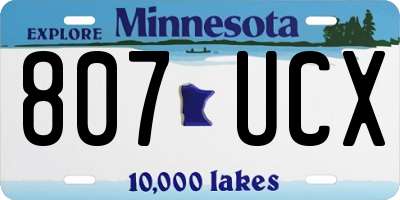 MN license plate 807UCX