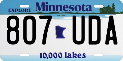 MN license plate 807UDA