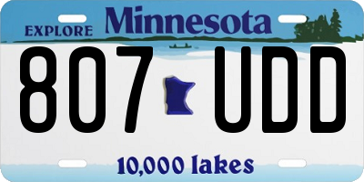 MN license plate 807UDD