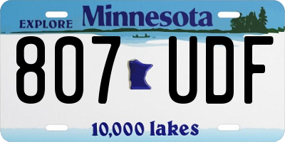 MN license plate 807UDF