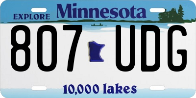 MN license plate 807UDG