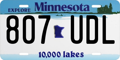 MN license plate 807UDL