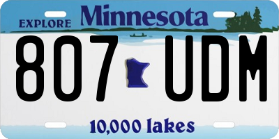 MN license plate 807UDM