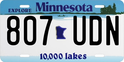 MN license plate 807UDN