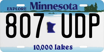 MN license plate 807UDP