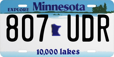 MN license plate 807UDR