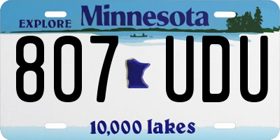 MN license plate 807UDU