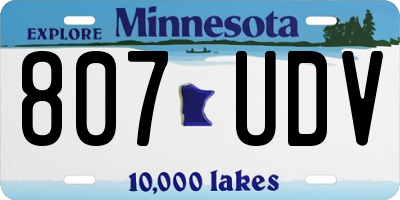 MN license plate 807UDV