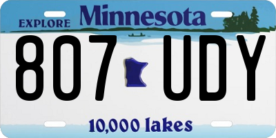 MN license plate 807UDY