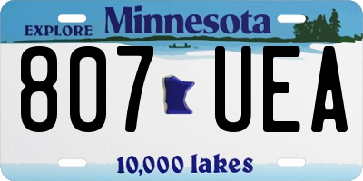 MN license plate 807UEA