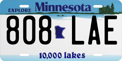 MN license plate 808LAE