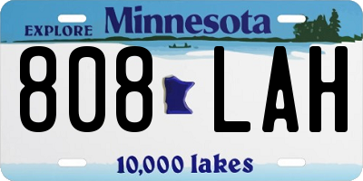 MN license plate 808LAH