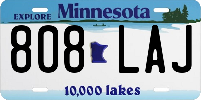 MN license plate 808LAJ