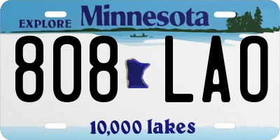 MN license plate 808LAO