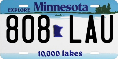 MN license plate 808LAU