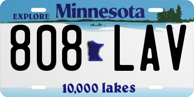 MN license plate 808LAV